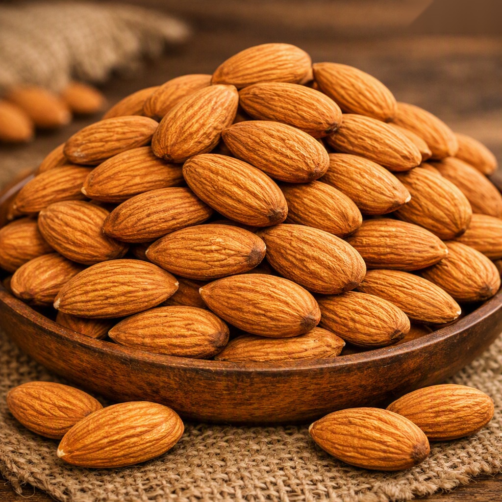 Almonds (Badam) close-up texture
